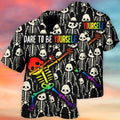 Dare To Be Yourself Skeleton Hawaiian Shirt – LGBT Rainbow Pride Aloha Shirt