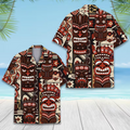 Tribal Tiki Aloha Shirt, Tropical Hawaiian Beach Vacation Shirt