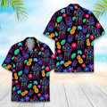 Funny Neon Bigfoot Shirt, Tiki Retro Hawaiian Beach Aloha Shirt