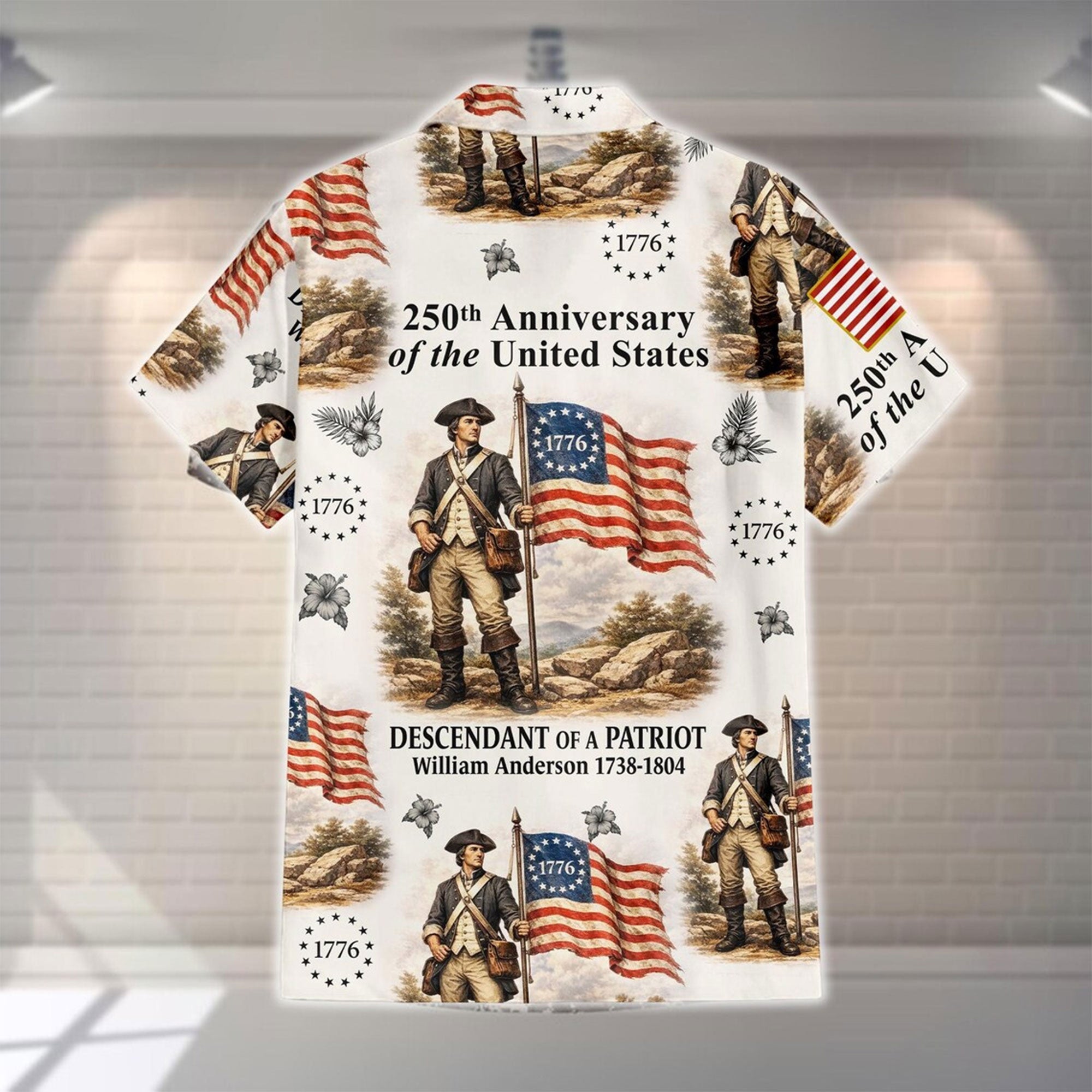 America 250th Anniversary Shirt, Patriotic Independence Day Hawaiian Aloha Shirt