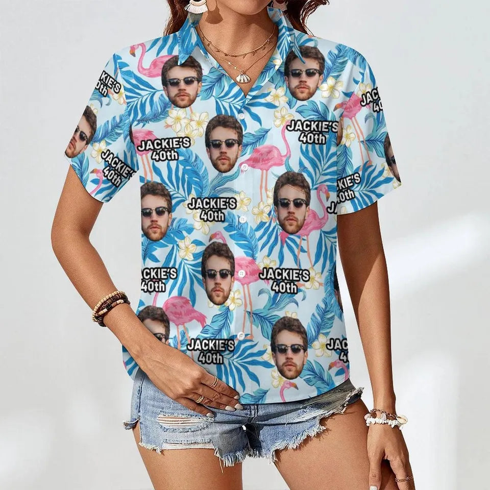 Custom 40th Birthday Hawaiian Shirt with Faces