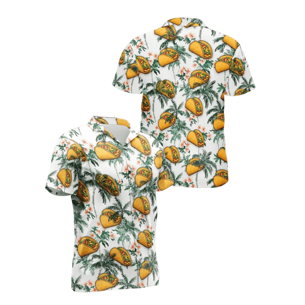 Taco Hawaiian Shirt  Retro Tropical Taco Aloha Shirt Funny Food Button Down Summer Outfit S–5XL (Copy)