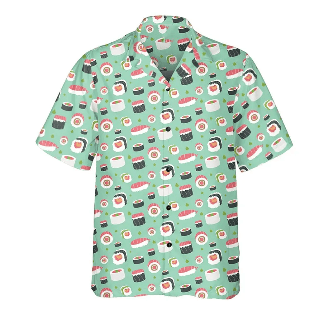 Sushi Hawaiian Shirt Japanese Food Aloha Shirt Funny Foodie Gift Tropical Button Down