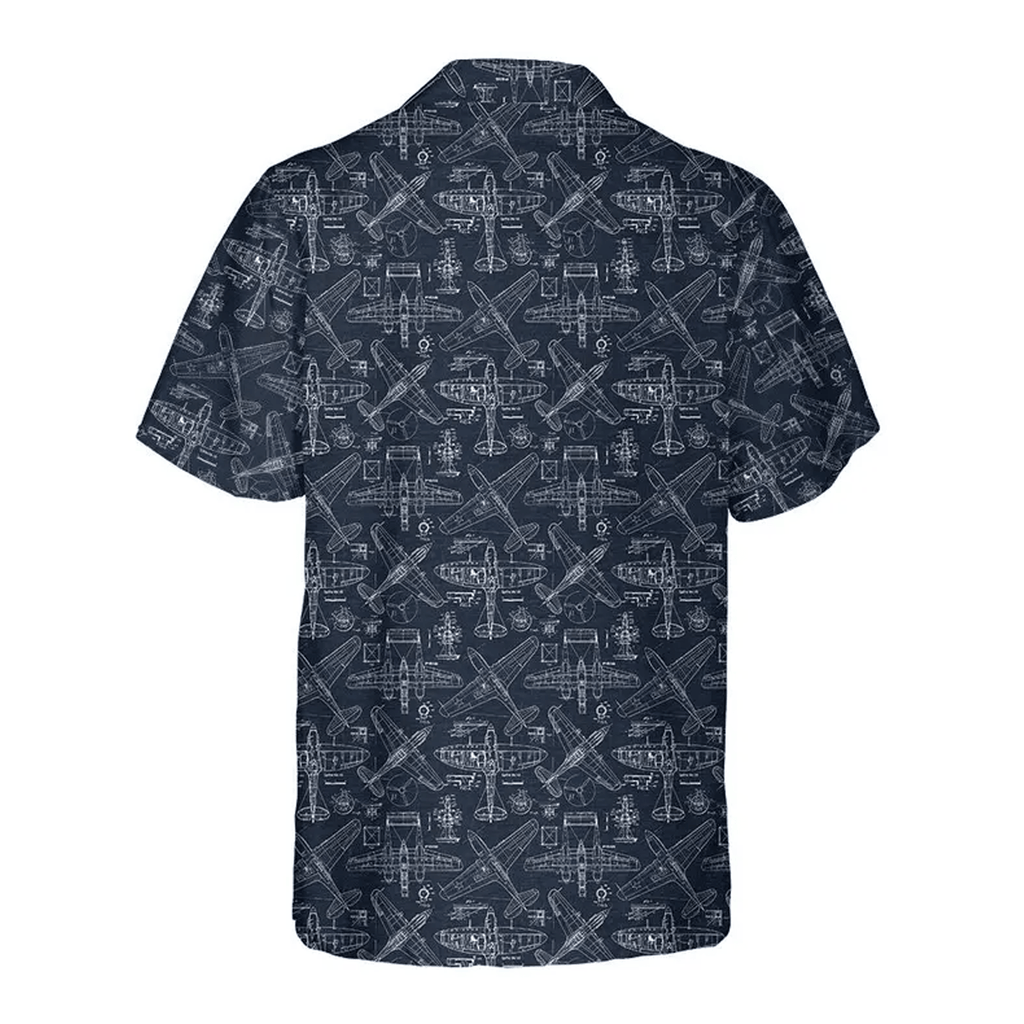 Aviation Hawaiian Shirt  Funny Airplane Aloha Shirt Pilot Gift Button Up for Airplane Lovers