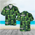 Alien Hawaiian Shirt  Funny Green Alien AOP Space Theme Button Up for Kids & Adults