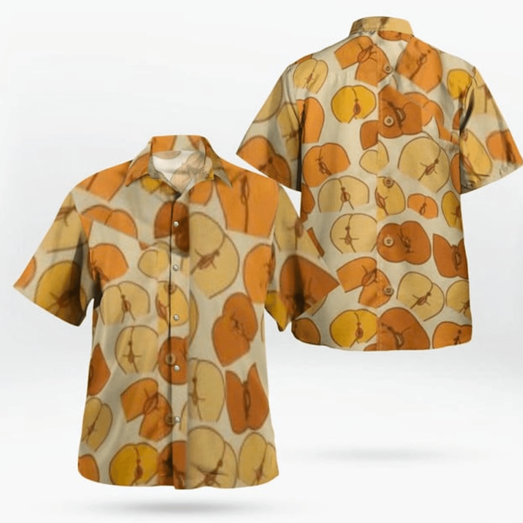 Shirts That Go Hard  Peaches Ass Button Up Shirt Funny Graphic Party Shirt for Men